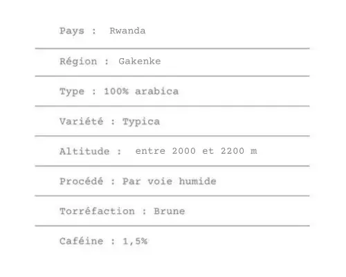 café Rwanda Dukunde Gakenke BIO