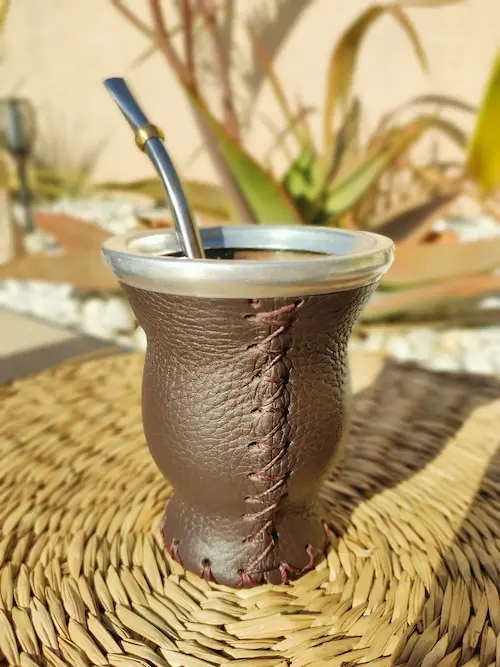 calebasse à maté en cuir